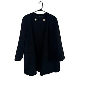 Vinci Overcoat Womens 32 Black Lined Wool Button Front Double‎ Breasted Outdoor
